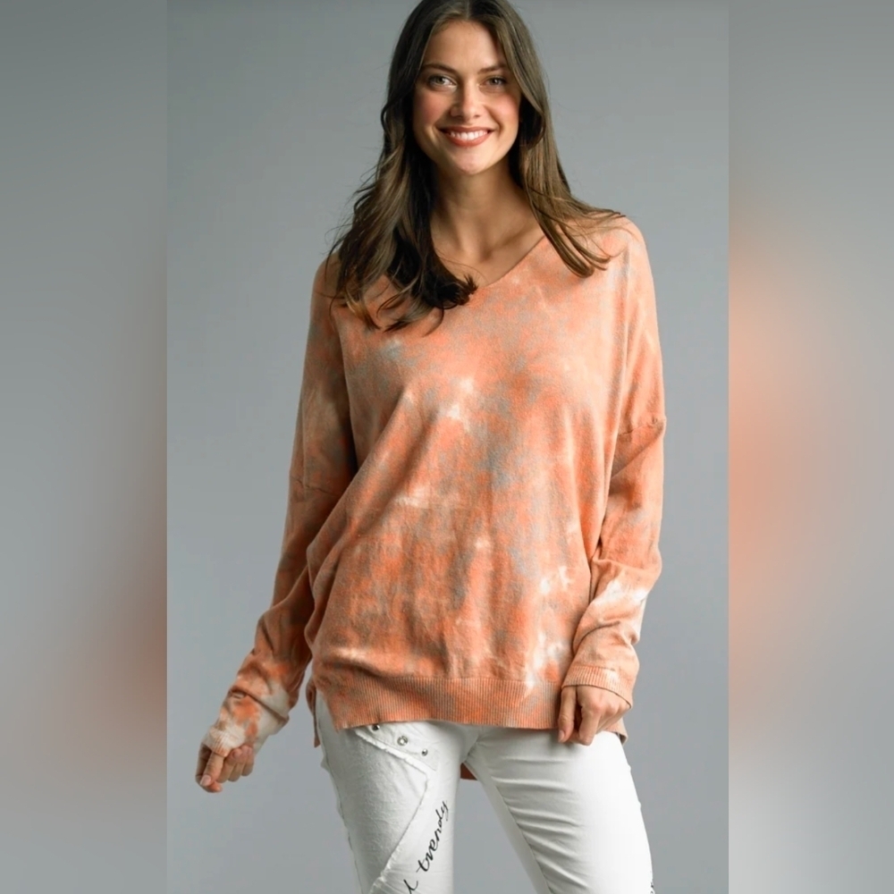 Tempo Paris V neck Silk Blend Sweater M/L